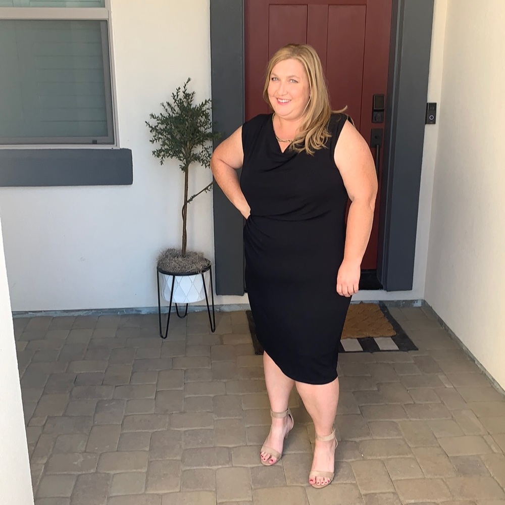 Lame Bryant Perfect LBD with Ruching  Size 18
